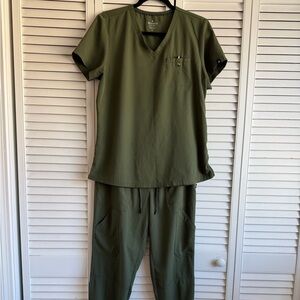 Olive Green Women's Scrub Set